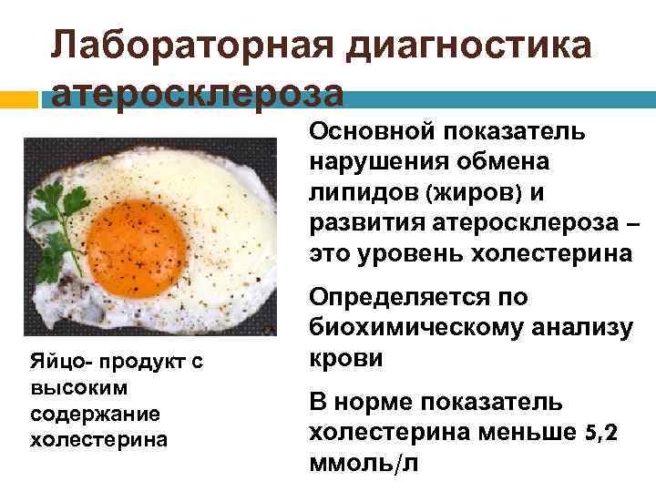 Лабораторная диагностика атеросклероза Основной показатель нарушения обмена липидов (жиров) и развития атеросклероза – это