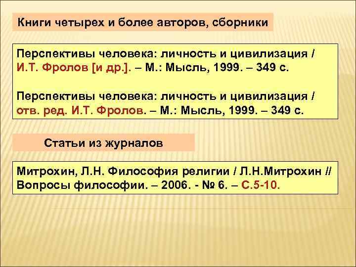 Книги четырех и более авторов, сборники Перспективы человека: личность и цивилизация / И. Т.