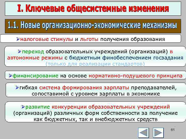  налоговые стимулы и льготы получения образования переход образовательных учреждений (организаций) в автономные режимы