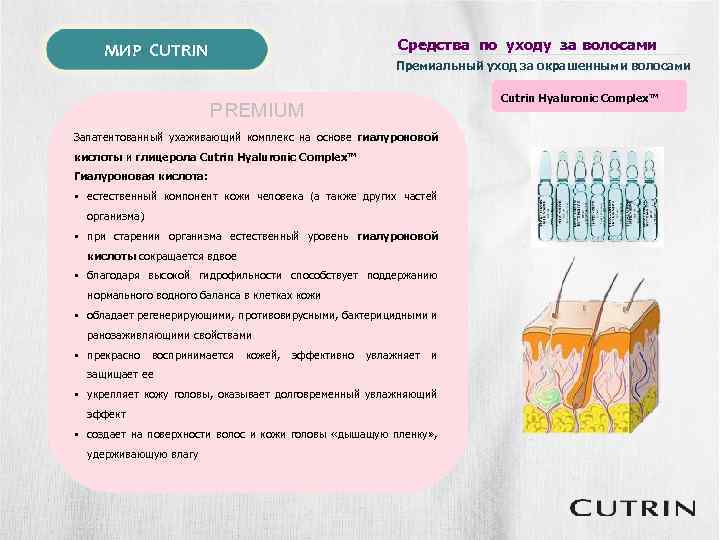 Средства по уходу за волосами МИР CUTRIN Премиальный уход за окрашенными волосами PREMIUM Запатентованный