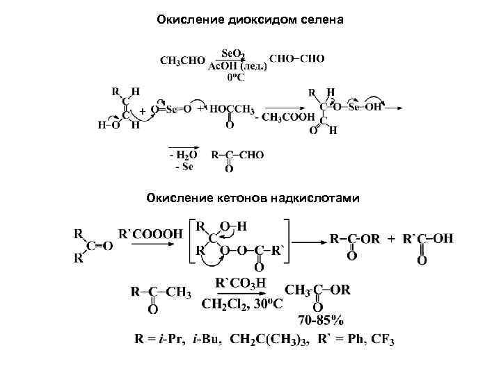 Окисление диоксидом селена Окисление кетонов надкислотами 