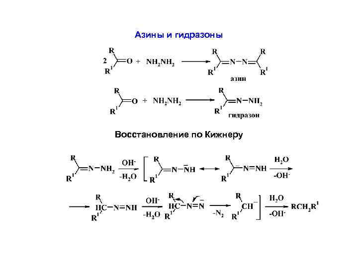 Азины и гидразоны Восстановление по Кижнеру 