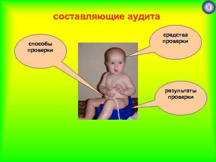 8 составляющие аудита способы проверки средства проверки результаты проверки 