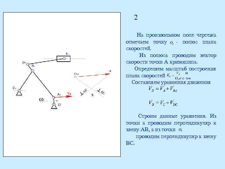 В каких точках скорость. Масштаб плана скоростей ТММ. Полюс плана скоростей. Из полюса плана скоростей выходят вектора. Чертеж векторов скоростей.