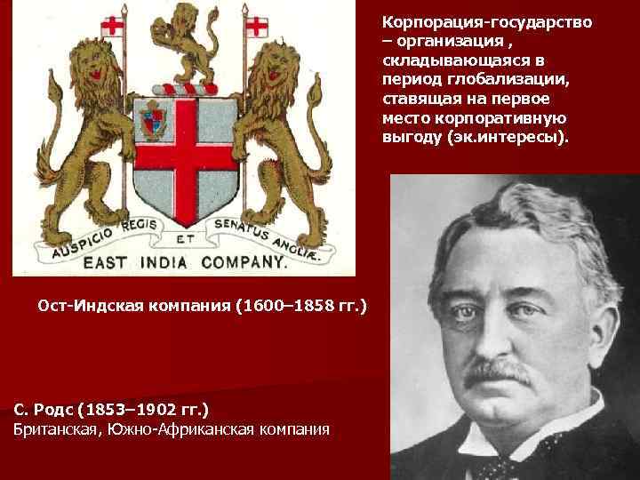 Корпорация-государство – организация , складывающаяся в период глобализации, ставящая на первое место корпоративную выгоду