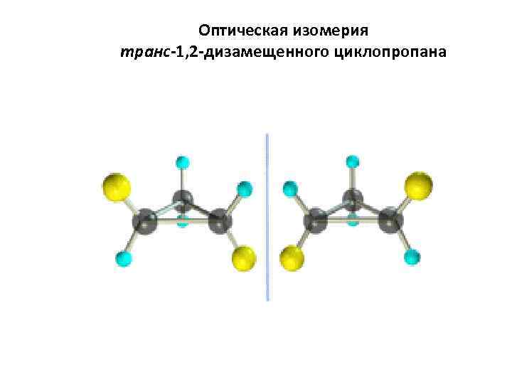 Оптическая изомерия транс-1, 2 -дизамещенного циклопропана 