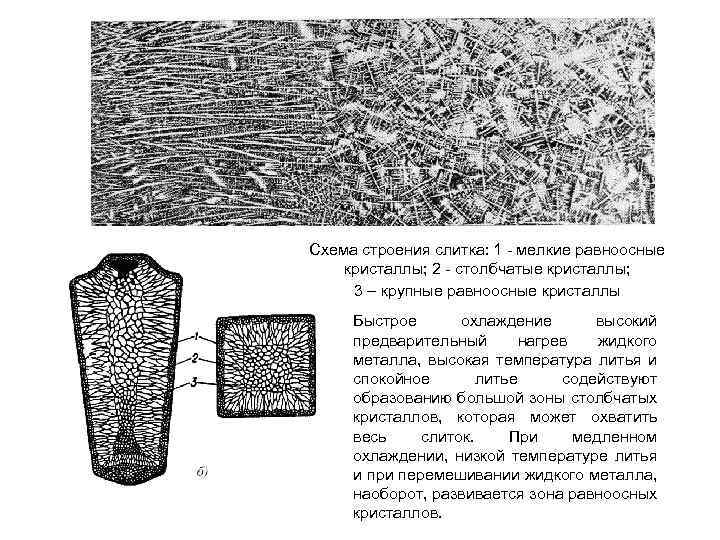 Строение слитка металла