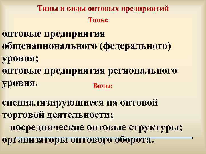 Виды опт. Виды предприятий оптовой торговли. Типы и виды оптовых предприятий. Типы организаций оптовой торговли. Оптовая торговля виды предприятий оптовой торговли.