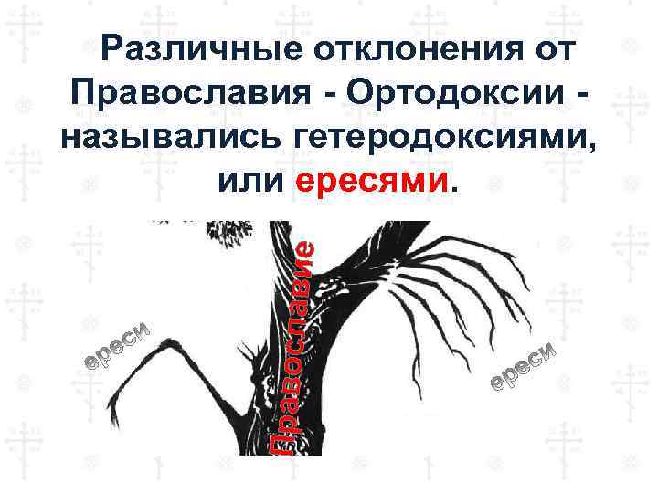Православ ие Различные отклонения от Православия - Ортодоксии назывались гетеродоксиями, или ересями. 