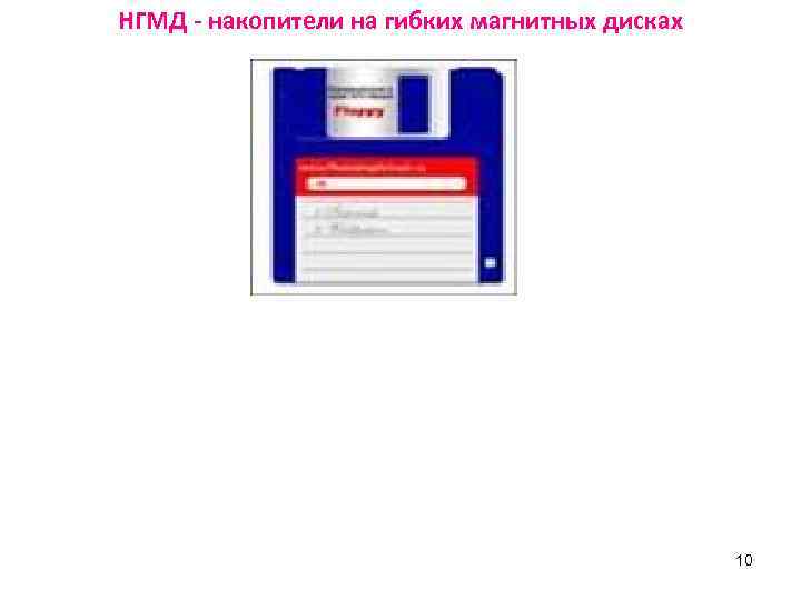 НГМД - накопители на гибких магнитных дисках 10 