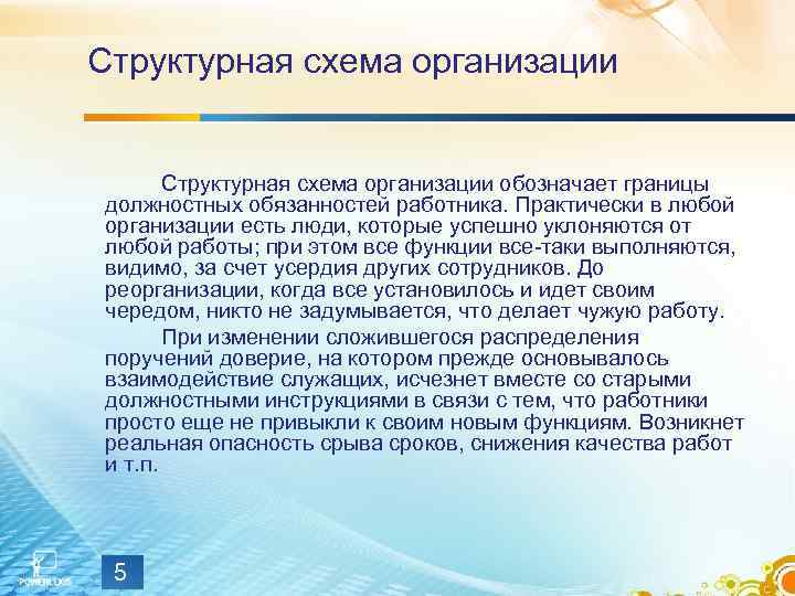 Структурная схема организации обозначает границы должностных обязанностей работника. Практически в любой организации есть люди,