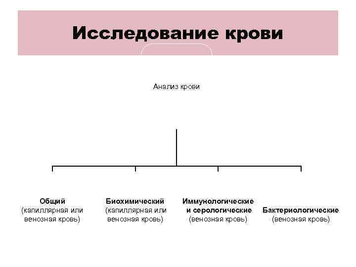 Исследование крови Анализ крови Общий (капиллярная или венозная кровь) Биохимический (капиллярная или венозная кровь)