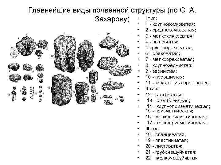 Элементы классификации почв по структуре. Призмовидная структура почвы. Кубовидный Тип почвенной структуры. Комковато-зернистая структура почвы. Классификация структурных отдельностей почв по Захарову.