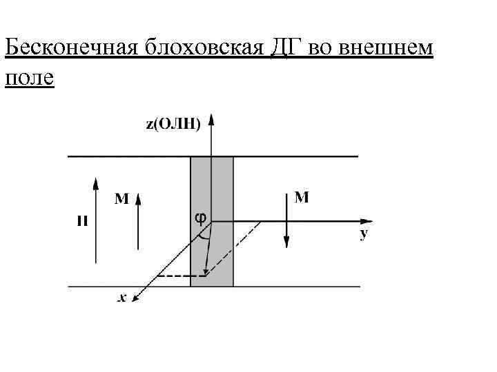 Бесконечная блоховская ДГ во внешнем поле 