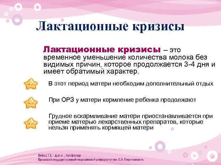 Лактационные кризисы • Лактационные кризисы – это временное уменьшение количества молока без видимых причин,