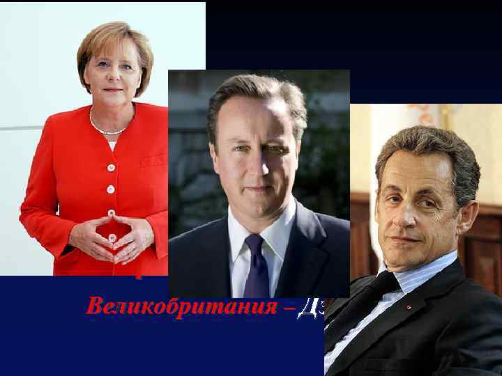 Рост национализма в западных странах Германия – Ангела Меркель Франция – Николая Саркози Великобритания