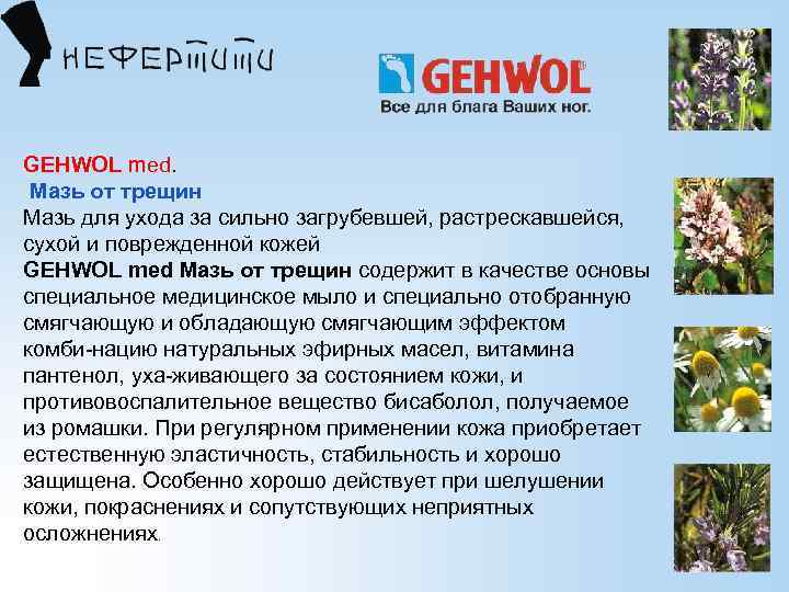 GEHWOL med. Мазь от трещин Мазь для ухода за сильно загрубевшей, растрескавшейся, сухой и