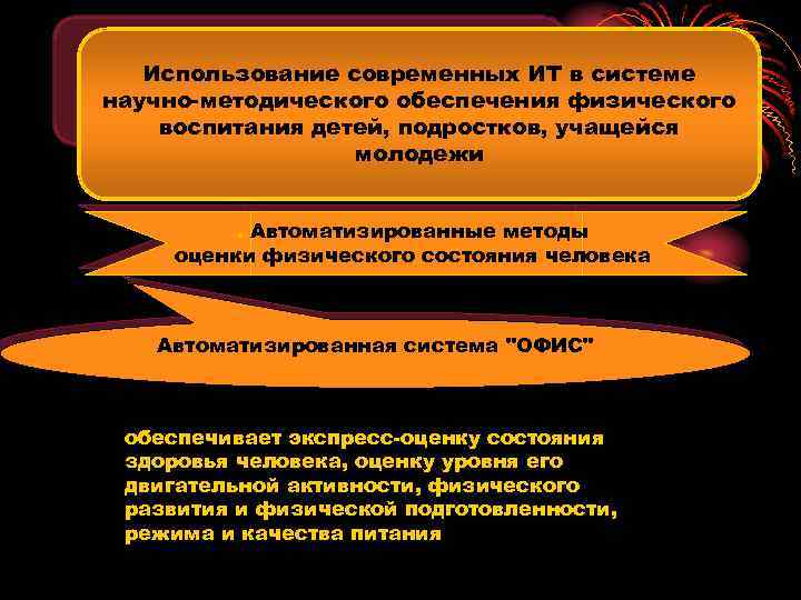 Использование современных ИТ в системе научно методического обеспечения физического воспитания детей, подростков, учащейся молодежи.