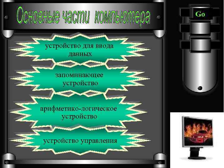 Go устройство для ввода данных запоминающее устройство арифметико-логическое устройство управления 