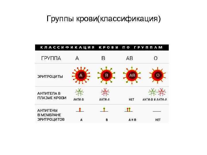 Группы крови(классификация) 