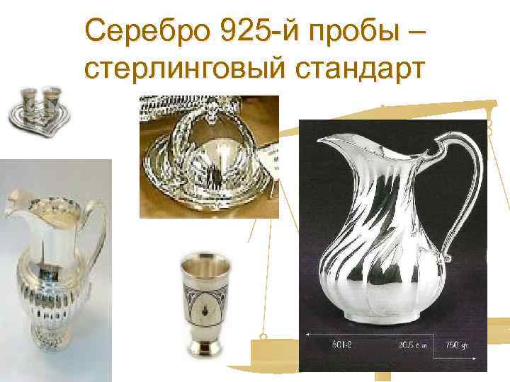 Серебро 925 -й пробы – стерлинговый стандарт 