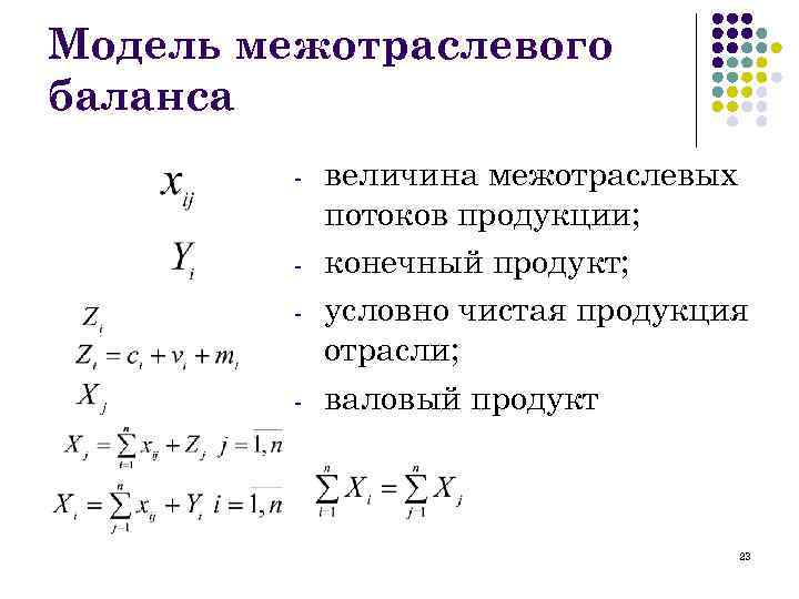 Схема межотраслевого баланса