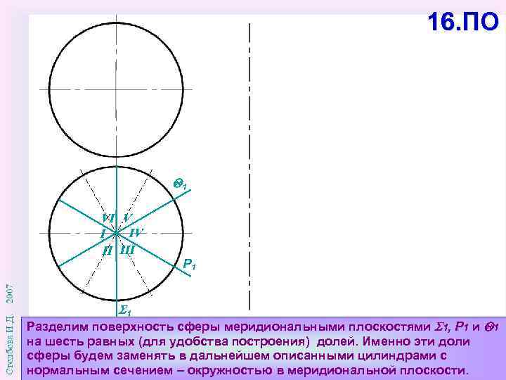 16. ПО 1 VI V IV I II III 1 P 1 Разделим поверхность