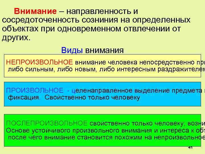 Внимание – направленность и сосредоточенность созниния на определенных объектах при одновременном отвлечении от других.