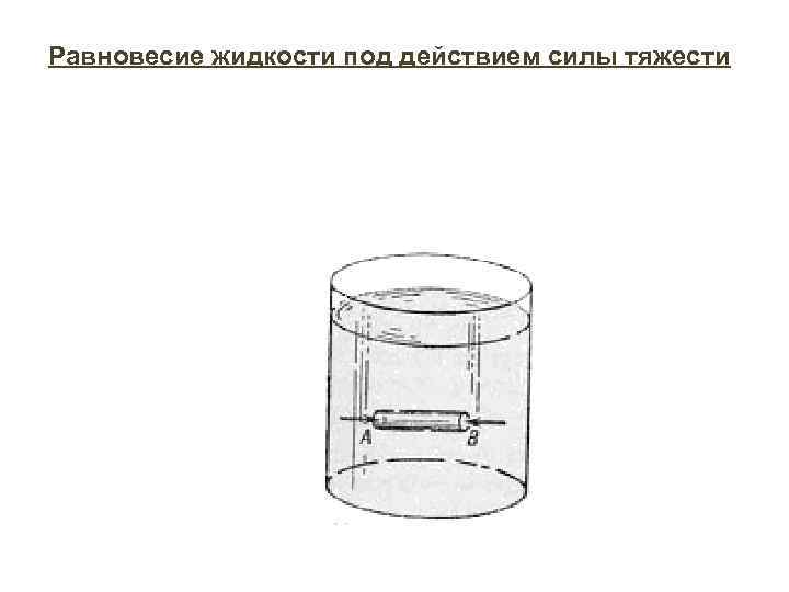 Равновесие жидкости под действием силы тяжести 