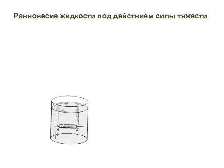 Равновесие жидкости под действием силы тяжести 