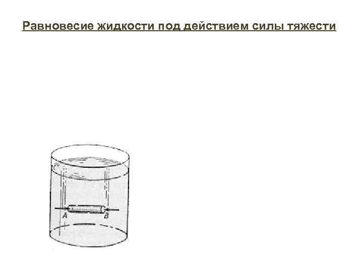 Равновесие жидкости под действием силы тяжести 