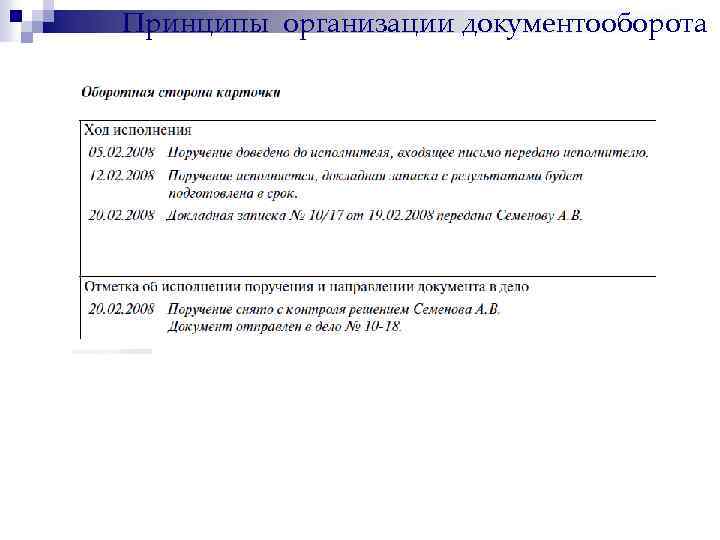 Принципы организации документооборота 