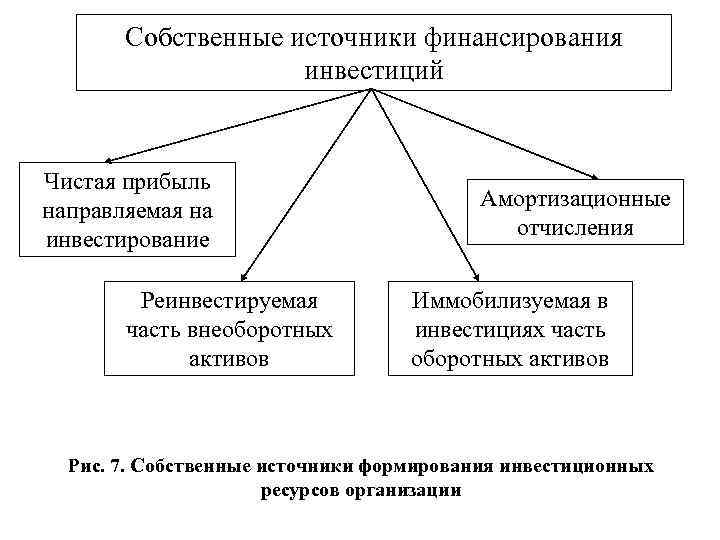Собственные источники финансирования инвестиций Чистая прибыль направляемая на инвестирование Реинвестируемая часть внеоборотных активов Амортизационные