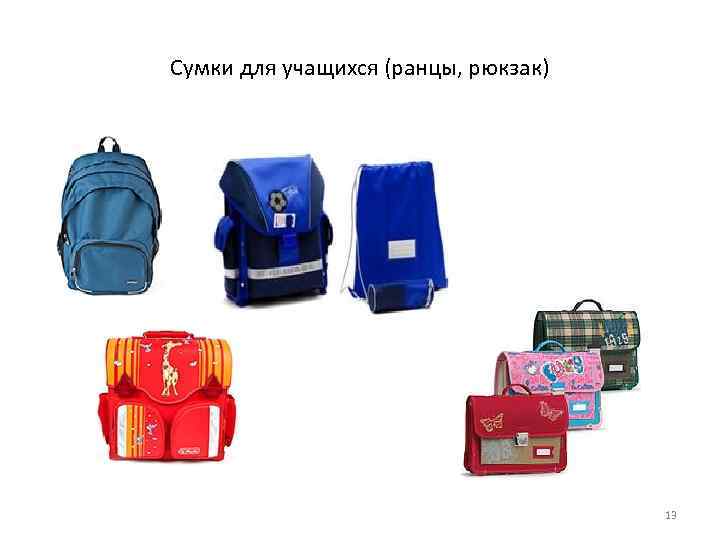 Сумки для учащихся (ранцы, рюкзак) 13 