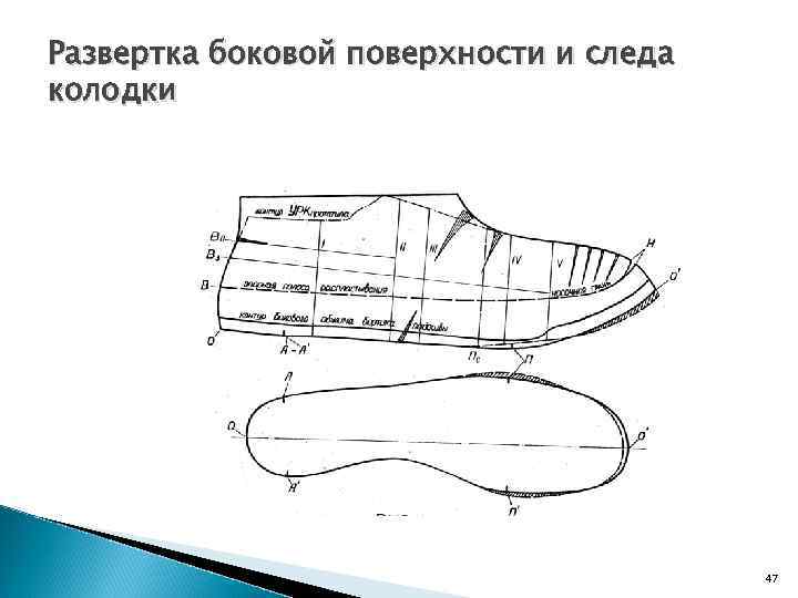 Развертка боковой. Развертка боковой поверхности обуви. Проектирование развертки следа колодки по отпечатку следа. Боковая поверхность следа колодки. Построение развертки следа колодки.