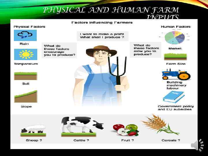 PHYSICAL AND HUMAN FARM INPUTS 
