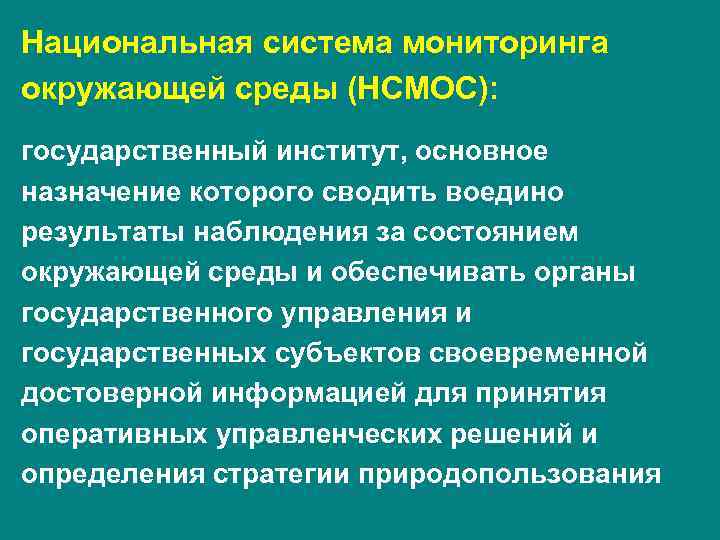 Национальная система мониторинга