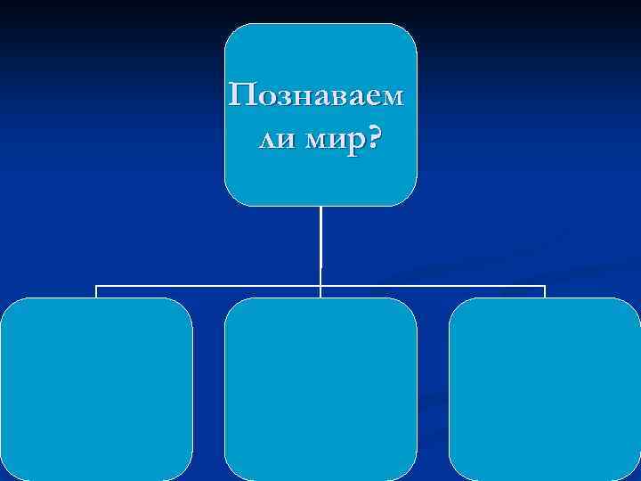 Познаваем ли мир? 