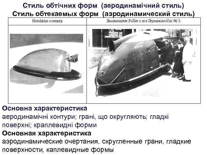 Стиль обтічних форм (аеродинамічний стиль) Стиль обтекаемых форм (аэродинамический стиль) Hotchkiss степлер Buckminster Fuller
