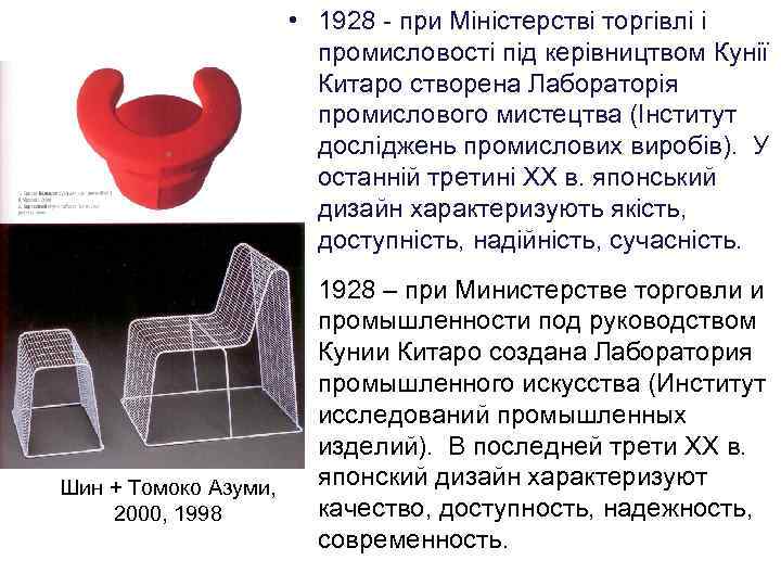  • 1928 - при Міністерстві торгівлі і промисловості під керівництвом Кунії Китаро створена