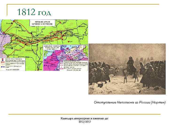 1812 год Отступление Наполеона из России (Нортен) Календарь литературных и памятных дат 2012/2013 