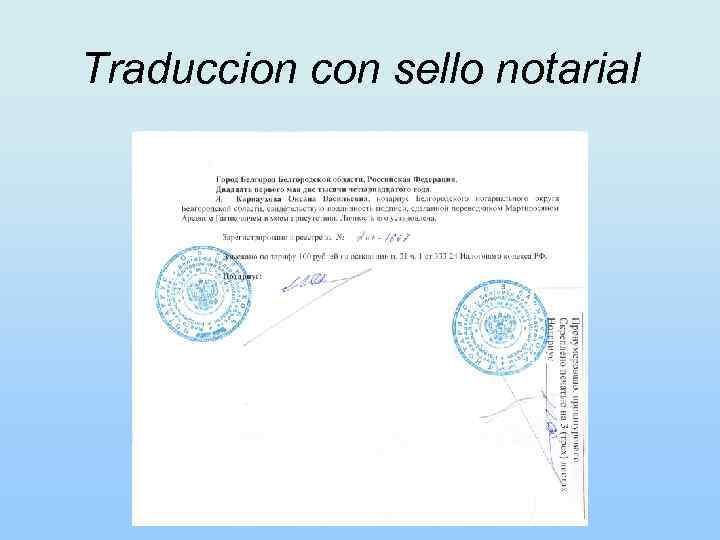 Traduccion con sello notarial 