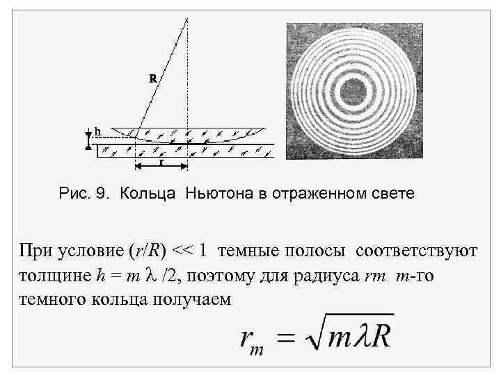 Кольца ньютона в отраженном свете