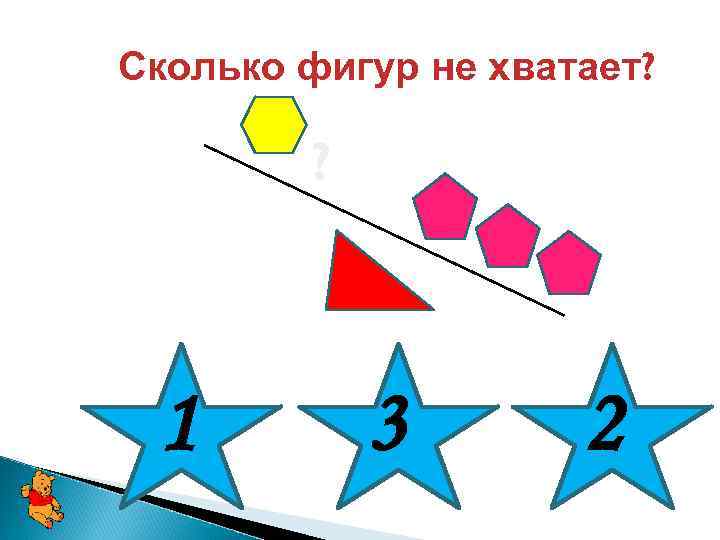 Сколько фигур не хватает? ? 1 3 2 