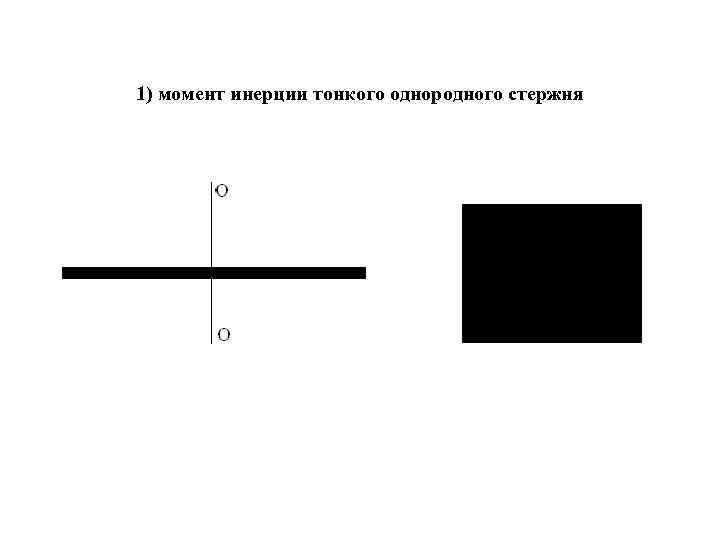 1) момент инерции тонкого однородного стержня 