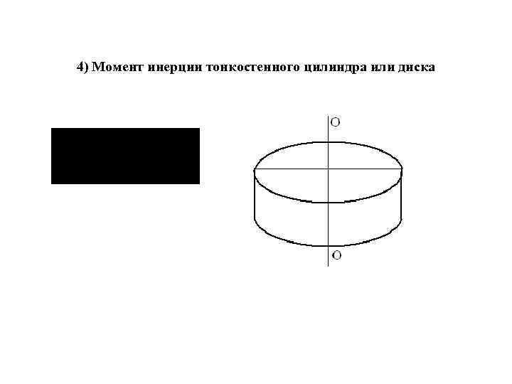 4) Момент инерции тонкостенного цилиндра или диска 