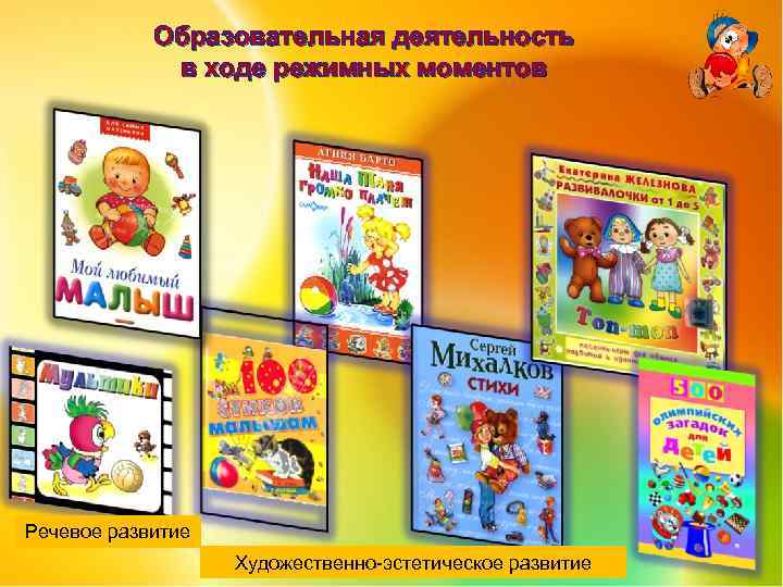 Образовательная деятельность в ходе режимных моментов Речевое развитие Художественно-эстетическое развитие 