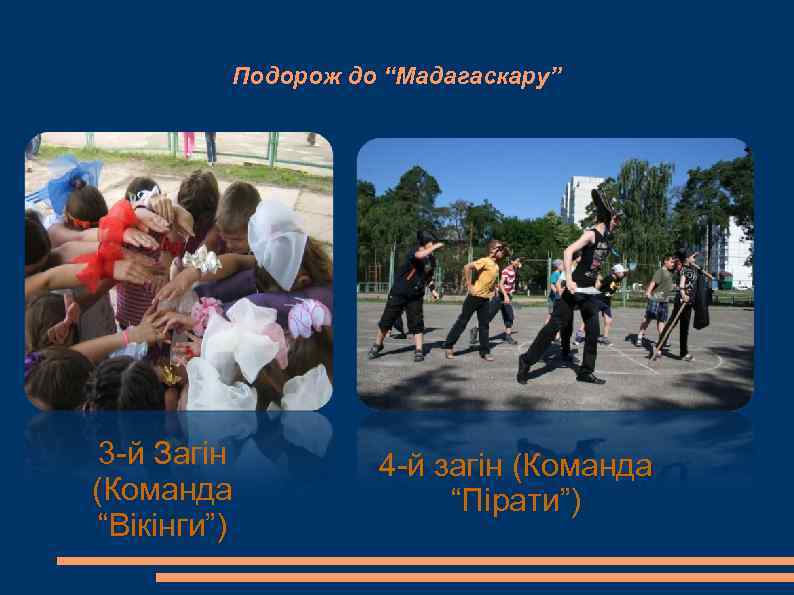 Подорож до “Мадагаскару” 3 -й Загін (Команда “Вікінги”) 4 -й загін (Команда “Пірати”) 