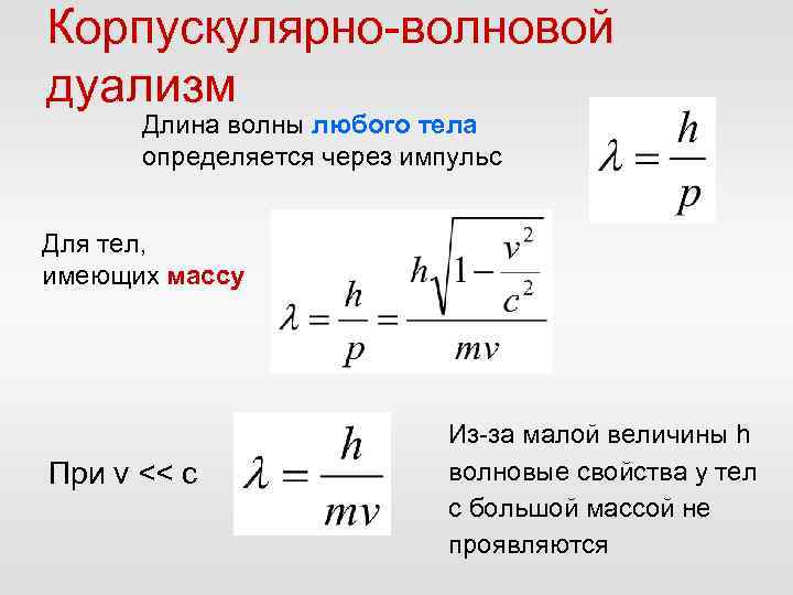 Корпускулярно волновой дуализм материи