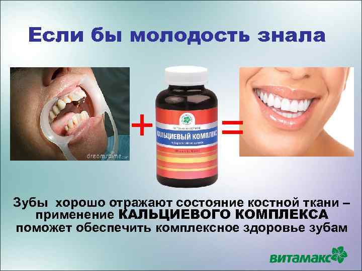 Если бы молодость знала + = Зубы хорошо отражают состояние костной ткани – применение